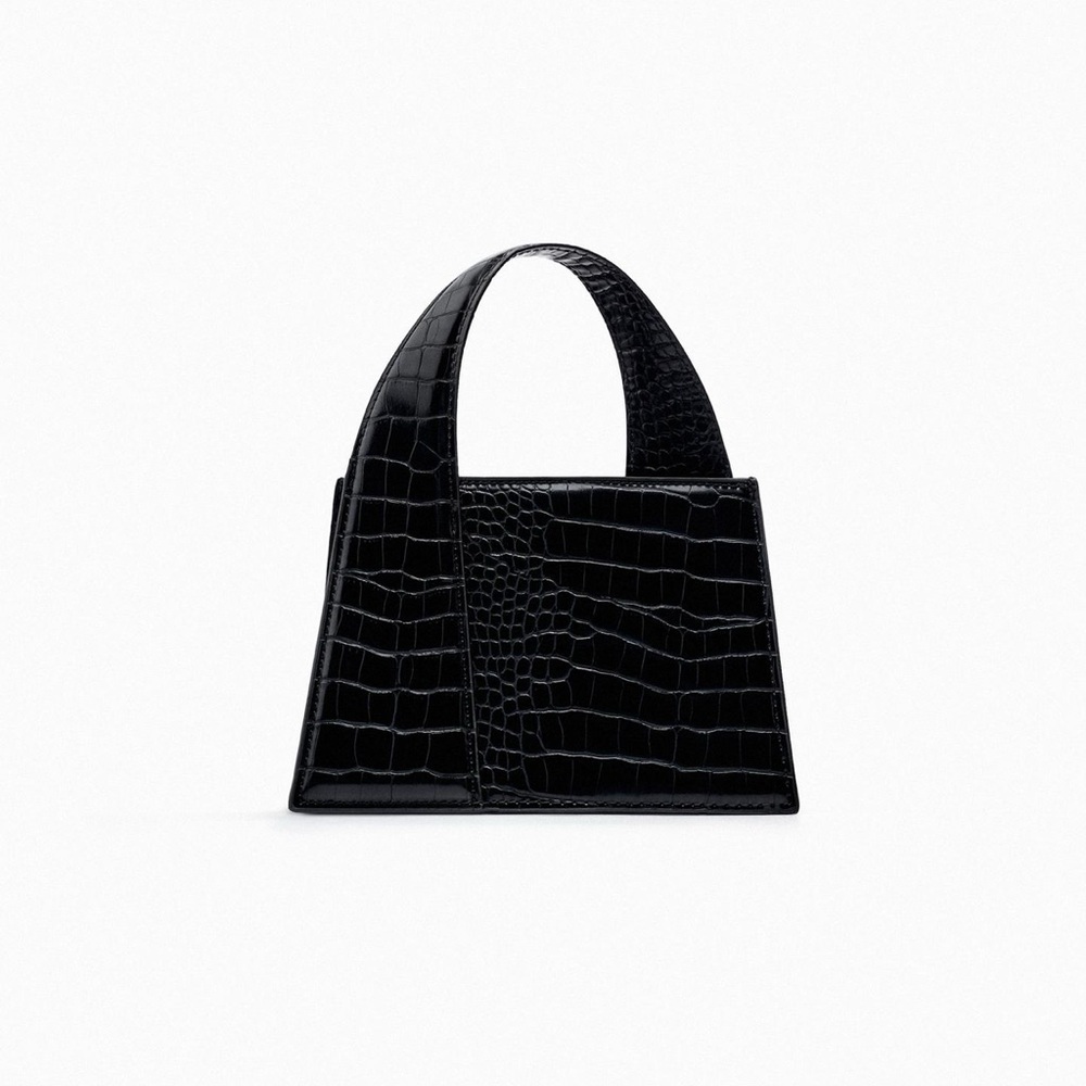 Zara Croc-Embossed Mini Tote